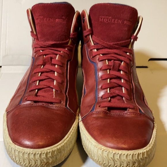 Alexander McQueen Red High Top Sneakers - Rare